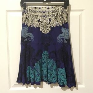 Colorful Desigual skirt in blue black and white.